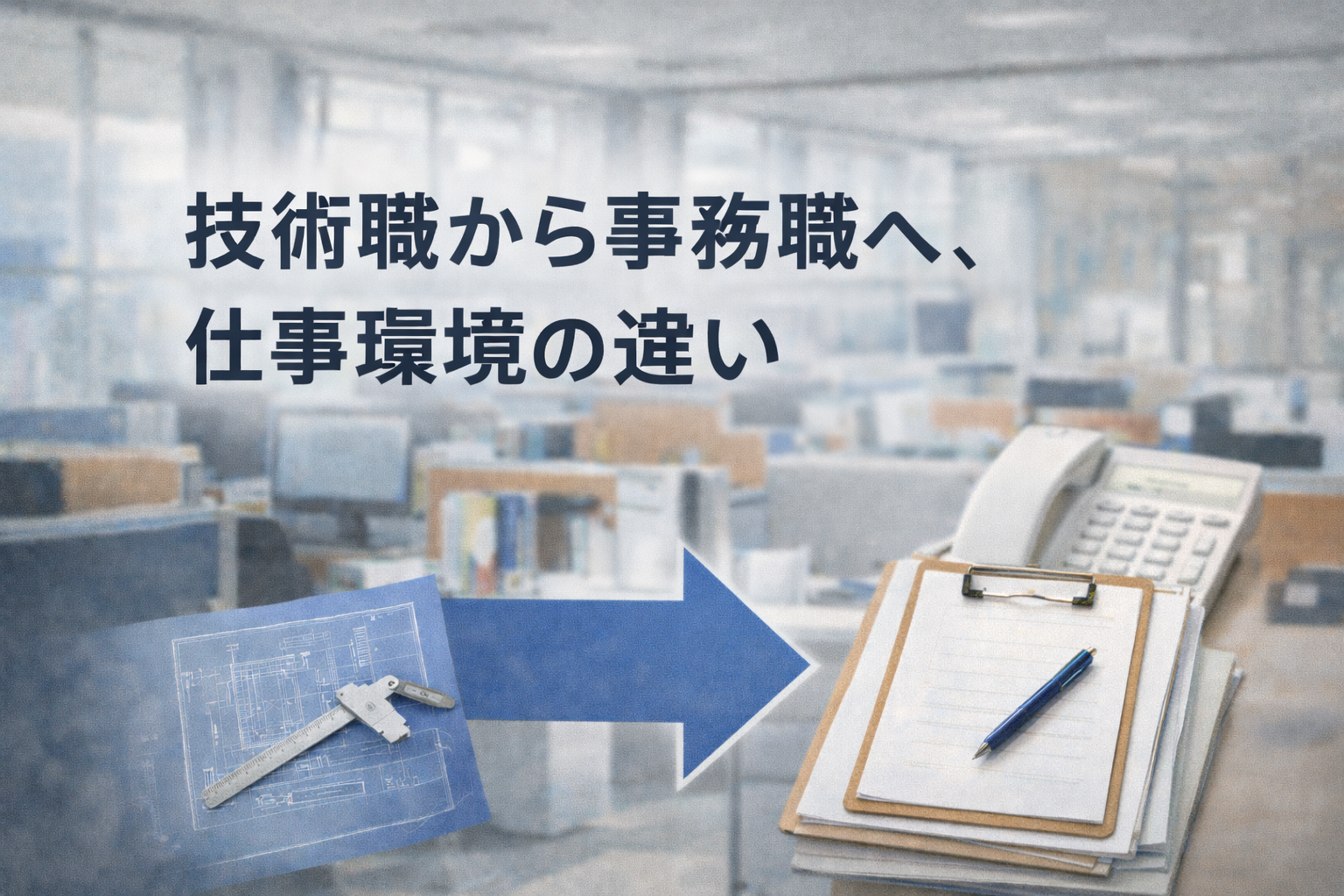 技術職から事務職への進行