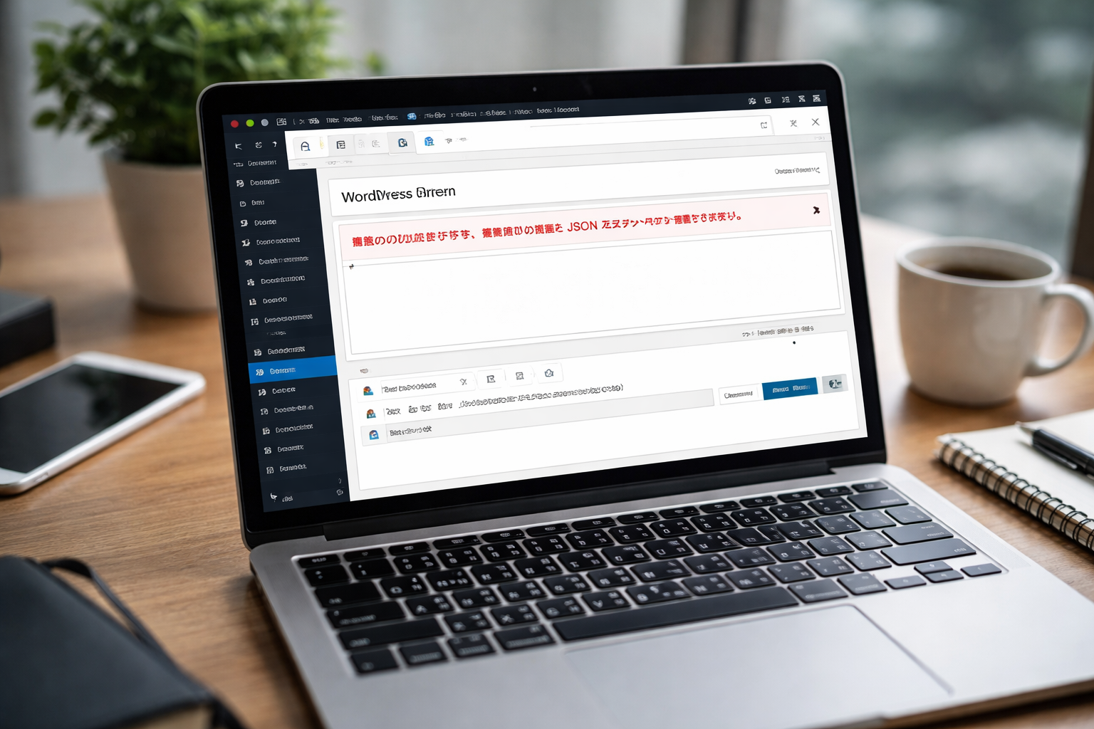 更新に失敗しました。返答が正しい JSON レスポンスではありません。